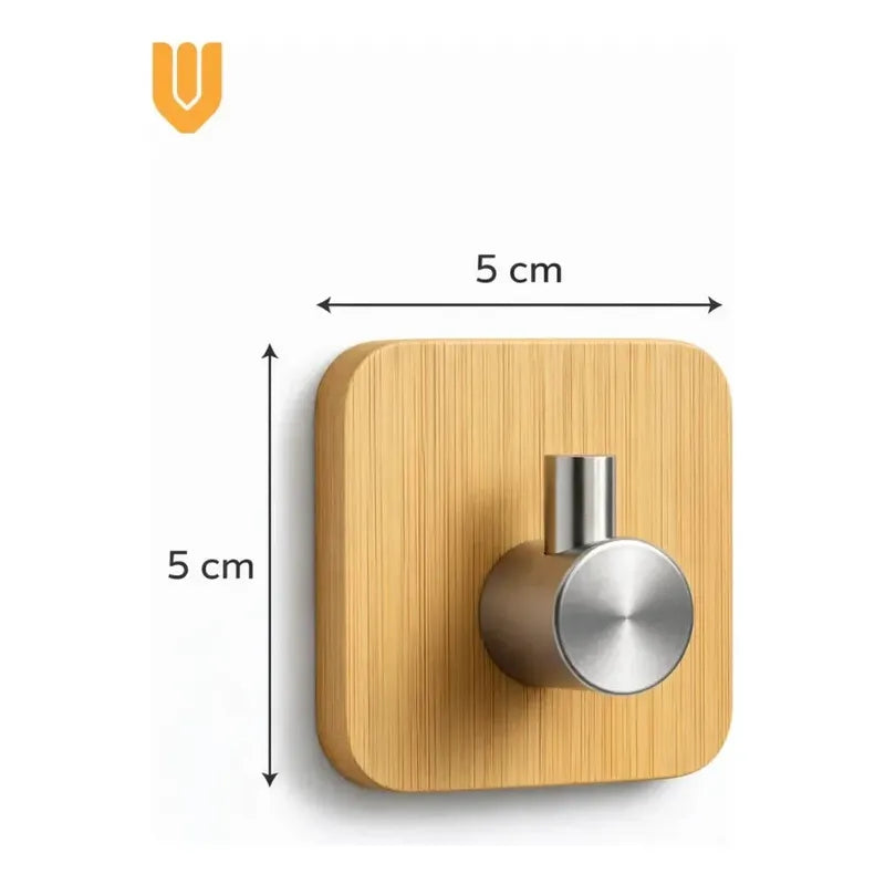 Pack 4 Unidades Colgantes Domesticos Sujetador Multiuso Made Madera Bambu Natural Tonalidad Calida Estilo Nordico Decoracion Interior Minimal Hogar Ambiente Zen