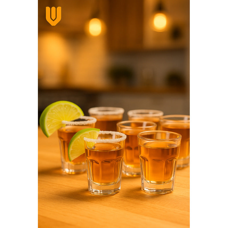 Set 6 Vasos Shot Tequilero Pocillo Vasos Shot Vasos Shot  Transparente
