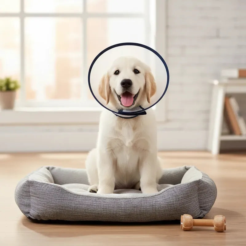 Collar Isabelino Perro Gato Cono Ajustable Transparente 3