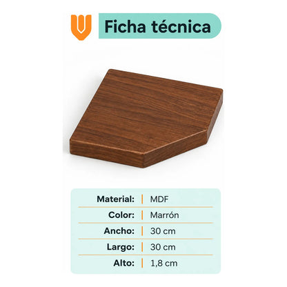 2 Repisas Esquineras Mdf Marrón 30x30 Cm Dormitorio Living Marrón