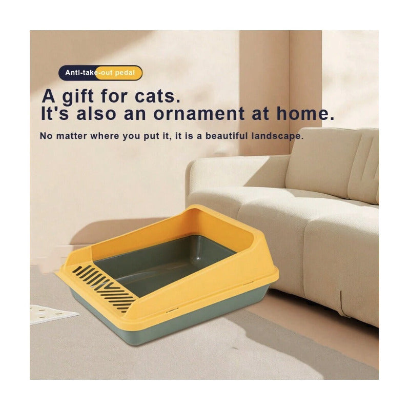 Arenero Para Gato Higiene Gatos Caja De Arena Para Gatos Color Amarillo Azul