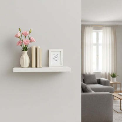 4 Repisa Flotante Dormitorio Baño Estantes Pared Mdf 40x15cm Blanco