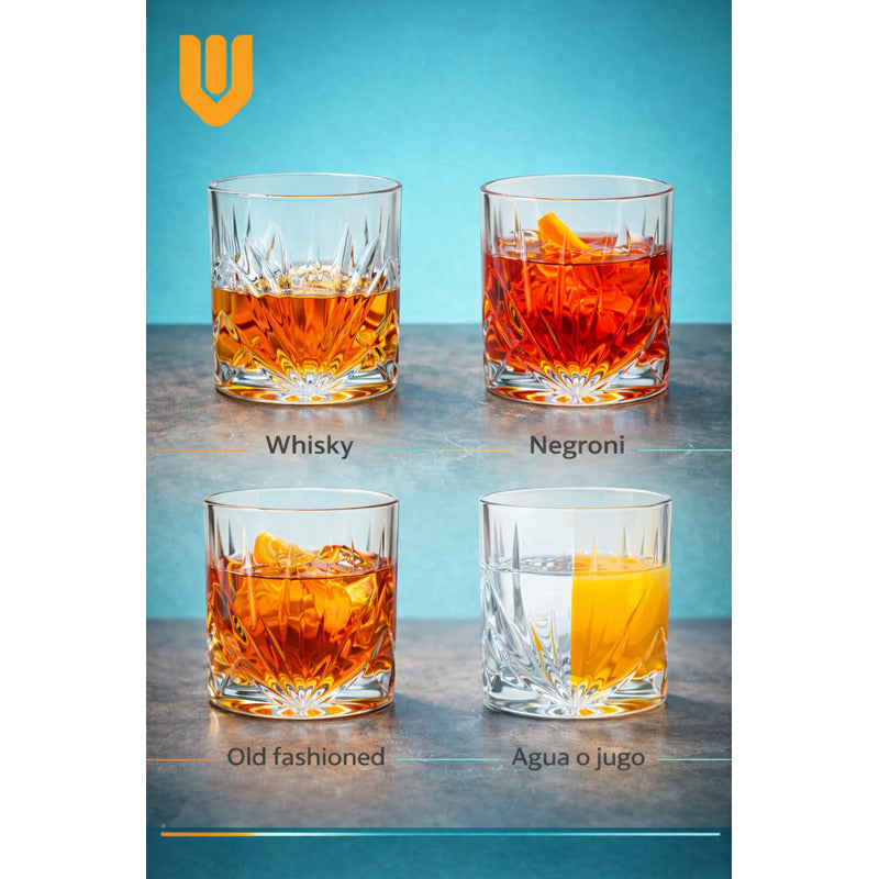 6 Vaso De Whisky Vintage Vasos Whisky Vaso De Vidrio 300 Ml Transparente