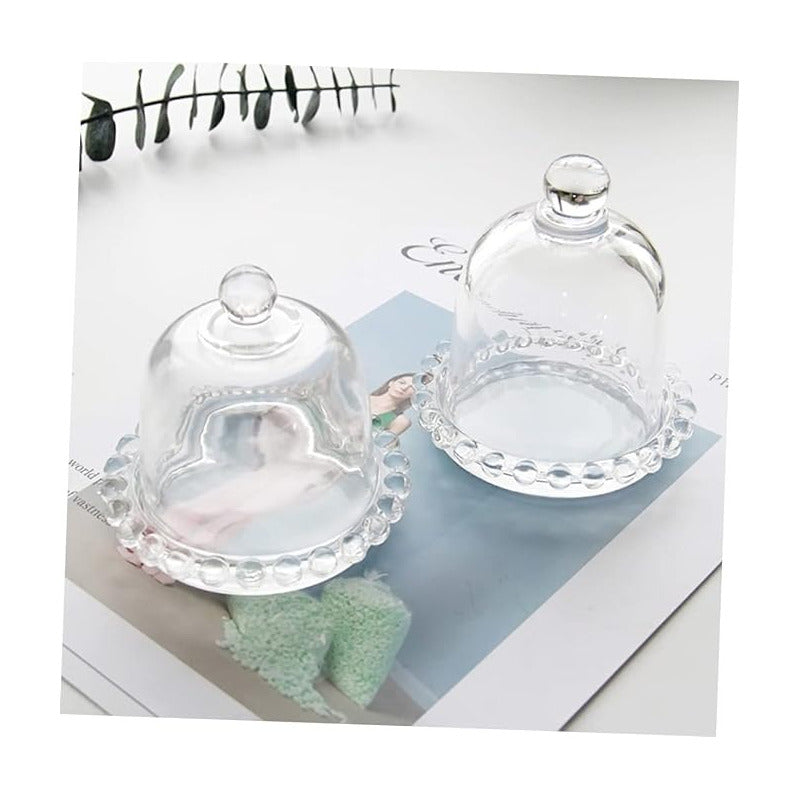 Pack 4 Mantequillero De Vidrio Pocillo Mantequilla Con Tapa