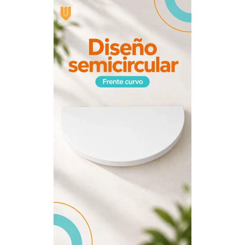 Repisa Flotante Semicircular Mdf Blanco 40cm Vitrineon Cl Blanco Repisa Mural Flotante Estante Decorativo Organización Recibidor Living Oficina Madera Mdf Muro Concreto Vestidor 40cm
