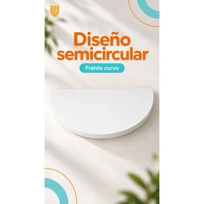 Repisa Flotante Semicircular Mdf Blanco 40cm Vitrineon Cl Blanco Repisa Mural Flotante Estante Decorativo Organización Recibidor Living Oficina Madera Mdf Muro Concreto Vestidor 40cm