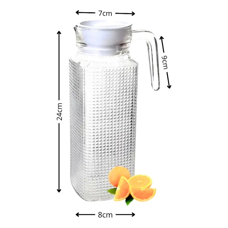 Set 3 Jarras De Vidrio Agua Jarra De Jugo Jarras Con Tapa