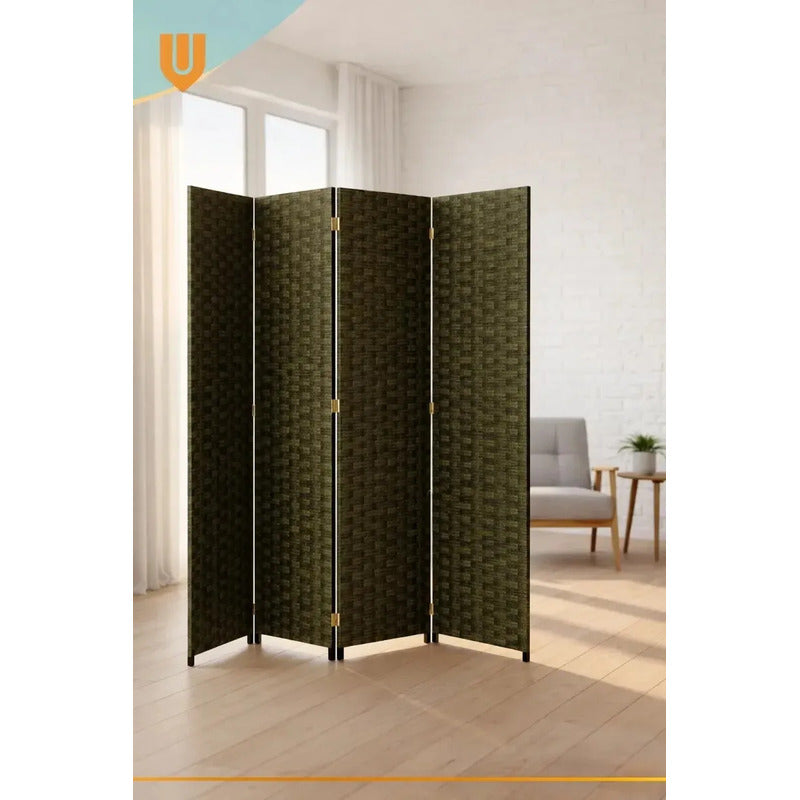Vitrineon Cl Biombo Separador Ambientes 180cm 4 Paneles Verde Profundo Moderno Decoracion Interior Hogar Oficina Panel Separador Ambientes Elegante Estilo Geometrico Decorativo Divisor Ambientes...
