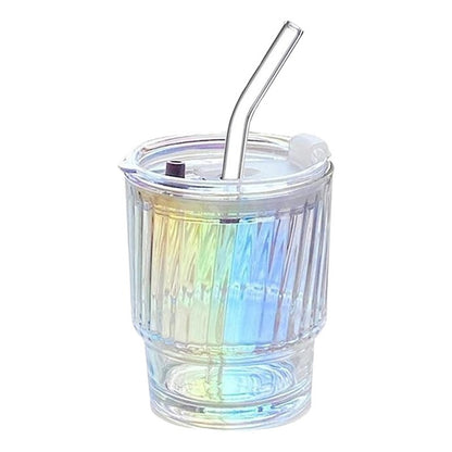 Pack X6 Vasos Con Bombilla Transparente Vaso De Vidrio Jugos