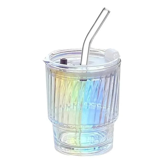 Pack X6 Vasos Con Bombilla Transparente Vaso De Vidrio Jugos