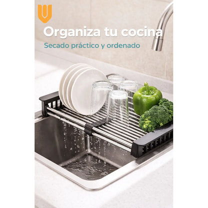 Secaplatos Escurridor Acero Resistente Antioxidable Premium Negro Acero Inoxidable Antioxidante Acabado Premium Resistente Humedad Cocina Fregadero Diseño Moderno Alta Durabilidad