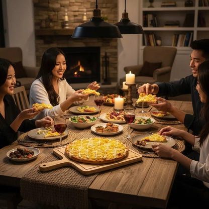 X5 Tablas Pizza Tabla Cuadrada Picoteo Plato Madera 27x30cm