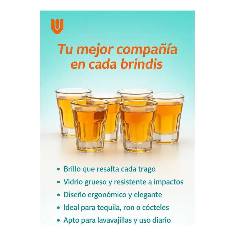 Set 60 Vasos Shot Tequilero Vasos Shopero Vaso Shot Vidrio Transparente