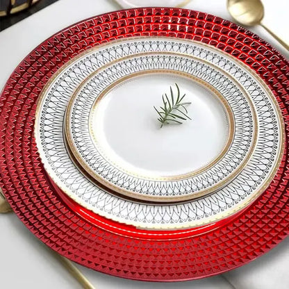 4 Plato Base Navideños Vajilla Navidad Juego De Platos 33cm