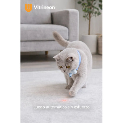 Collar Gato Juguete Interactivo Laser Mascota Inteligente Talla Unica Collar Azul Gato Laser Interactivo Inteligente Silicona Ajustable Hebilla Led Juguete Mascota Entrenamiento Azul Collar Gato...