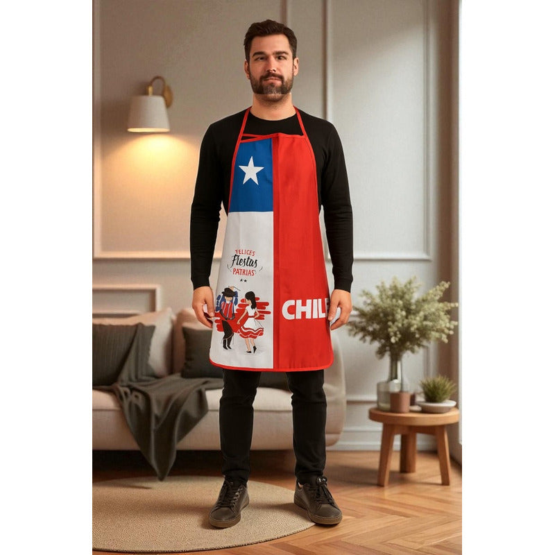 X4 Delantal Cocina Fechas Patrias Delantal Festivo Chile