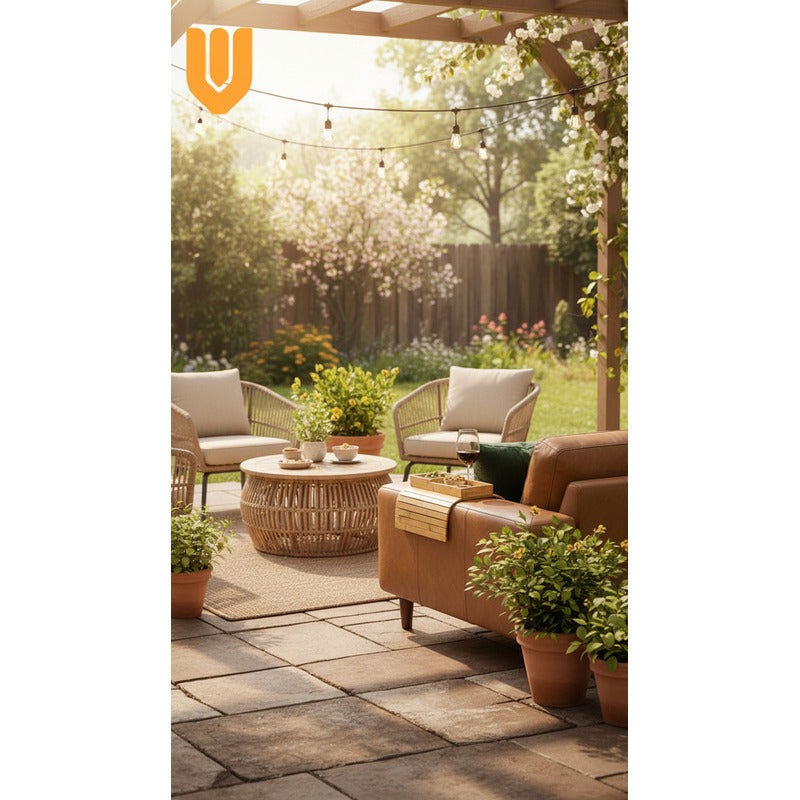 Porta Vasos Sofa Bambu Plegable Diseno Natural Funcional Bambú