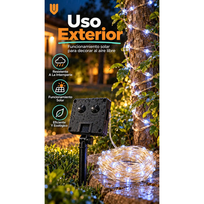 Luces Solares Navideñas Decoración Hogar Luz Led Blanca 10m Blanco Frío Iluminación Blanca Brillante Tonalidad Fría Efecto... Blanco Frío Iluminación Blanca Brillante Tonalidad Fría Efecto...