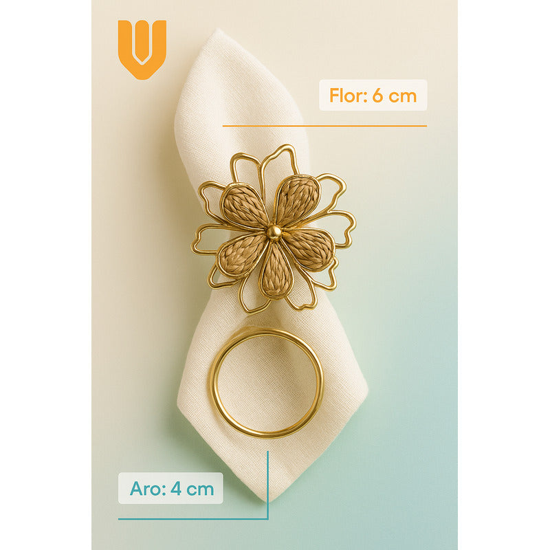 Servilletero Aro Flor Porta Servilleta Decoracion 6x6cm Tela