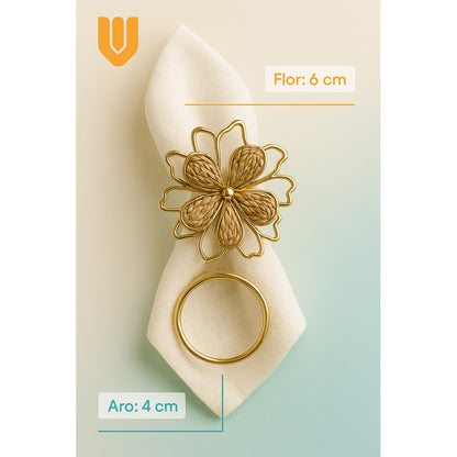 Servilletero Aro Flor Porta Servilleta Decoracion 6x6cm Tela