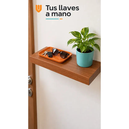 Repisa Flotante Mdf Marrón 40x23cm Soporte Oculto Marron Rectangular Marrón Vetado Mdf Flotante Mural Superficie Plana Soporte Oculto Libros Marcos Decoración Interior 40x23