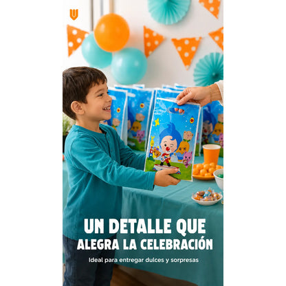 10 Bolsas Para Piñata Plim Plim Bolsas Para Dulces Piñata Celeste Plim Plim