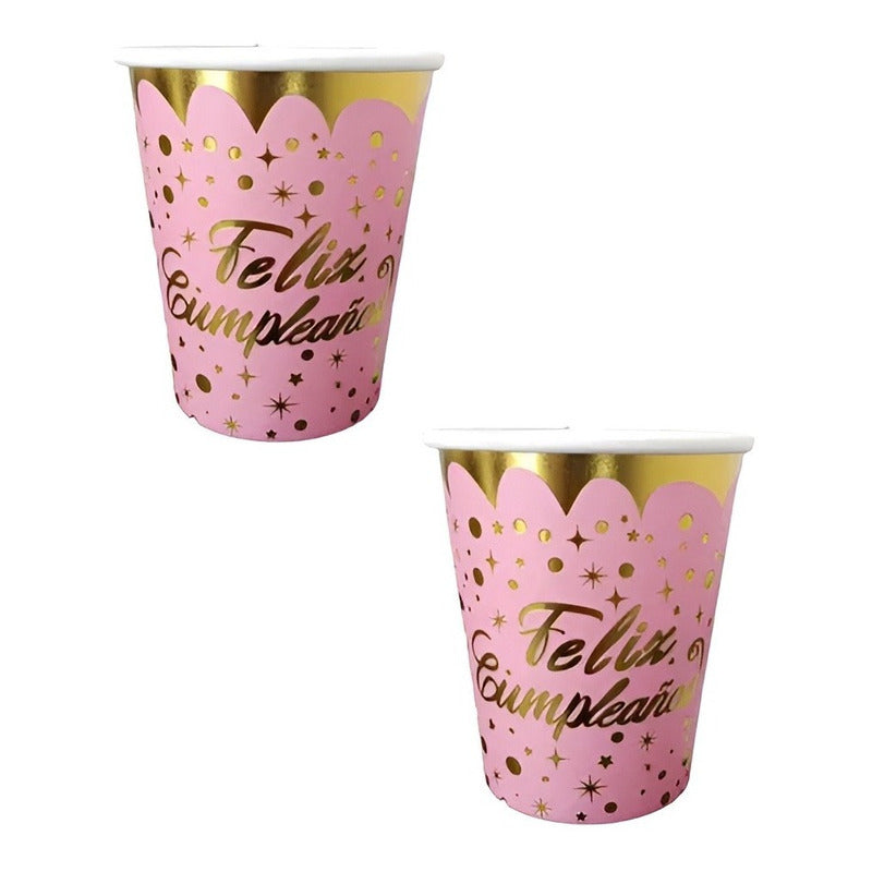 10 Vasos Desechables Cumpleaños Decoracion Feliz Cumpleaños