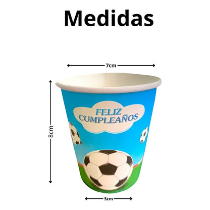 X10 Vasos Desechables Decoración Cumpleaños Futbol