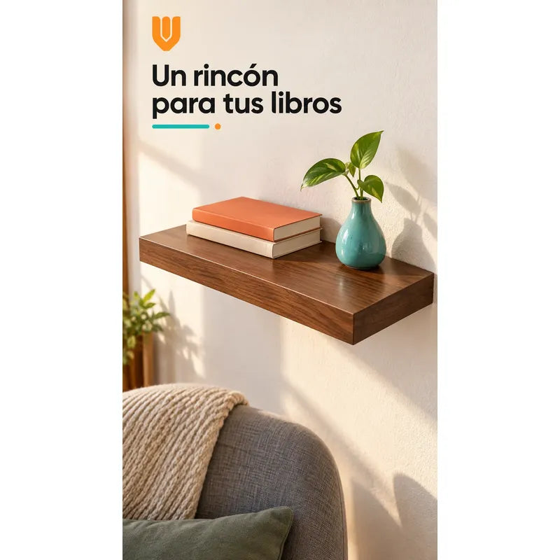 Repisa Flotante Mdf Marrón 40x23cm Soporte Oculto Marron Rectangular Marrón Vetado Mdf Flotante Mural Superficie Plana Soporte Oculto Libros Marcos Decoración Interior 40x23
