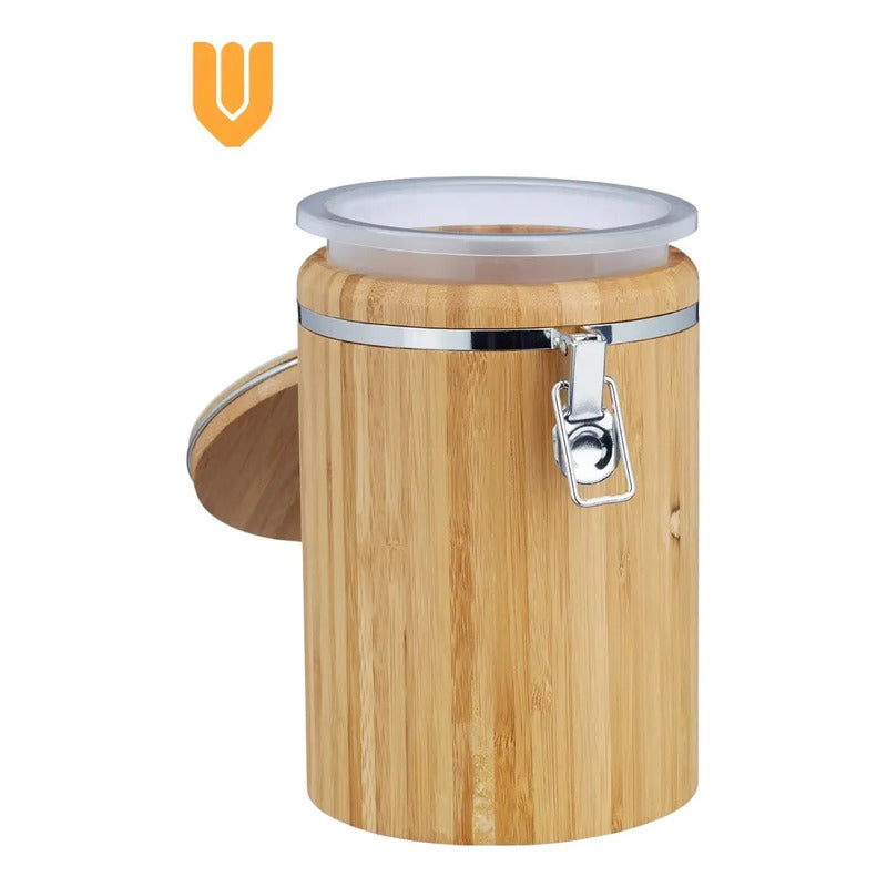 Tarro Natural Conservacion Frescura Ingredientes Cocina Bambu Natural Organico Ecologico Madera Claro Calido Rustico Cocina Despensa Minimalista Sostenible Premium