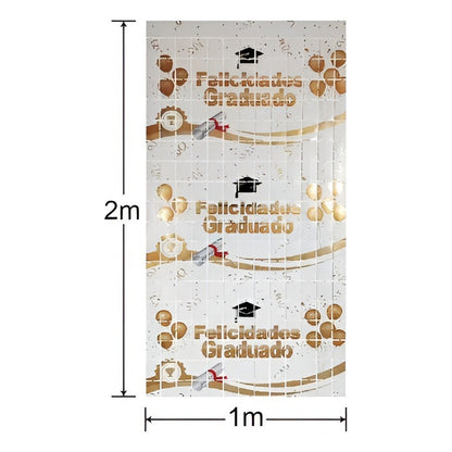 Cortina Metalizada Guirnalda Decoración Graduacion Decoracio