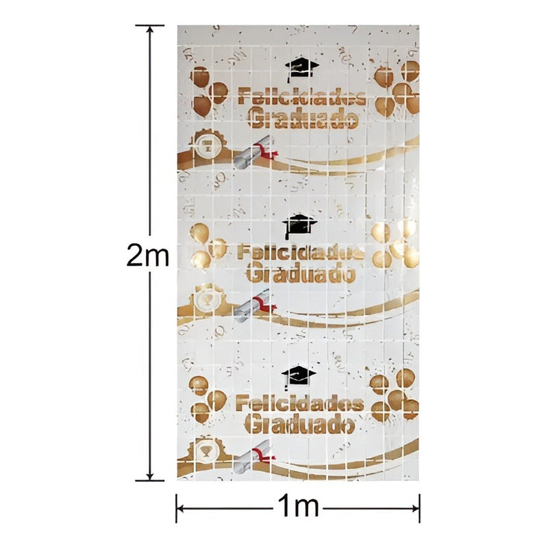 Cortina Metalizada Guirnalda Decoración Graduacion Decoracio