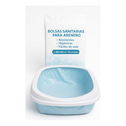 12 Bolsas Arenero Gatos Bolsa Sanitarias Desechables 60x50cm
