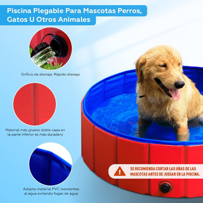 Piscina Para Perros Piscina Plegable Mascotas Perros 80cm