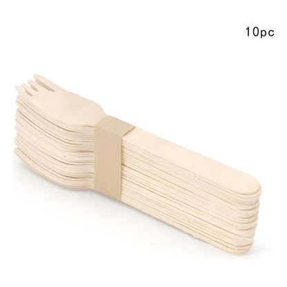 Pack X12 Tenedores Bambú Tenedor Reutilizable Ecologico Marrón