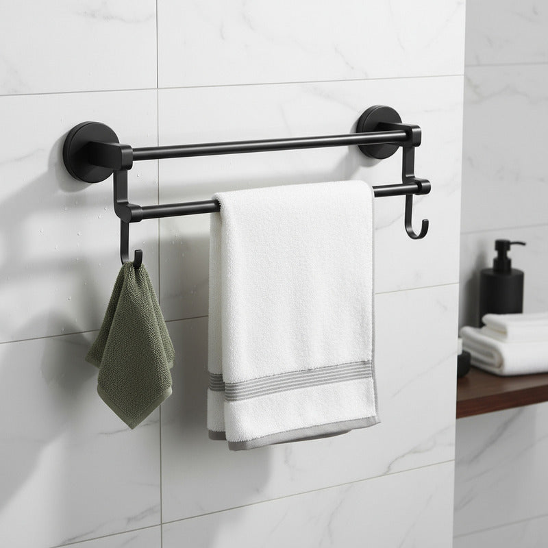 Soporte Colgador Doble Barra Colgador Toallero Baño Cocina