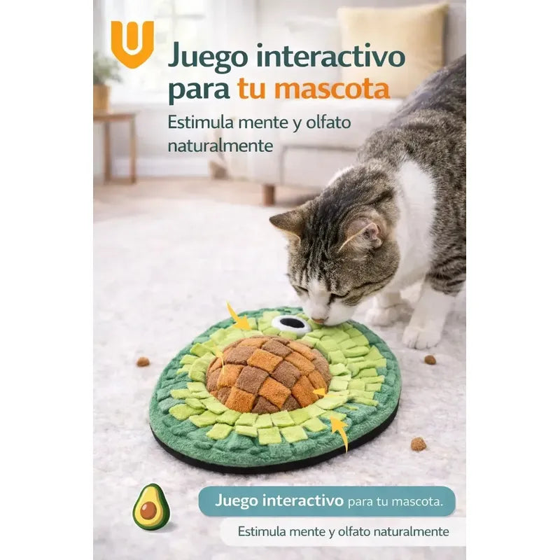Juguete Alfombra Mascotas Busqueda Premios Olfativa Hogar Color Verde Palta Aguacate Natural Tonos Hoja Selva Mascotas Canino Estimulacion Sensorial Juego Interactivo Lavable