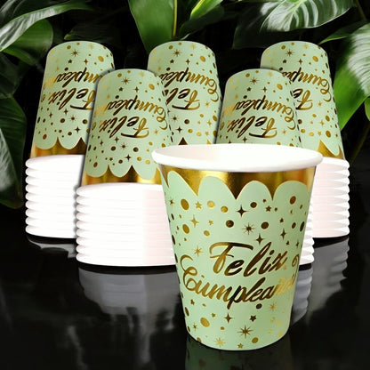 10 Vasos Desechables Cumpleaños Decoracion Feliz Cumpleaños