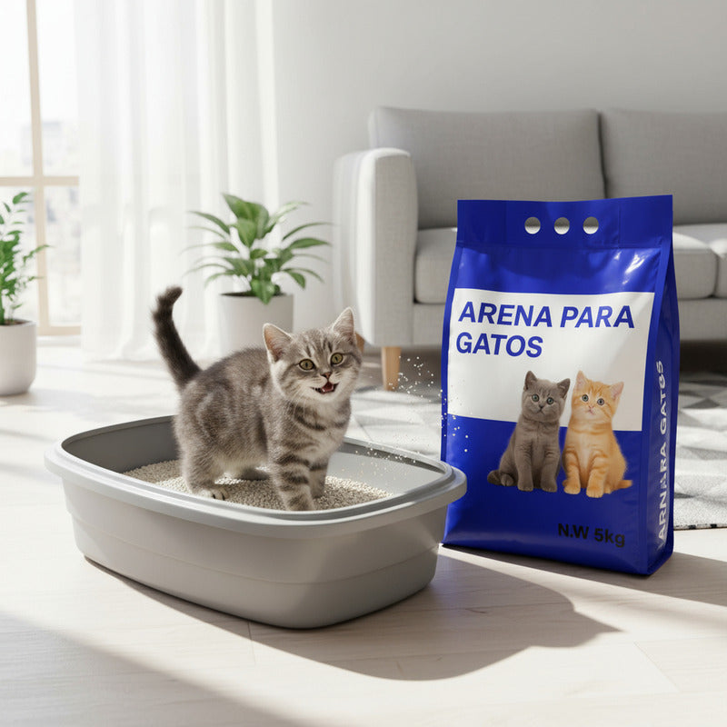 Arena Sanitaria Gatos 5kg Manzana Absorbente Ideal Hogar