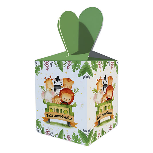 12 Cajas De Cotillon Safari Dulces Decoración Safari Fiesta Safari
