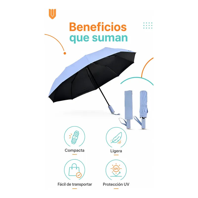 Paragua Parasol Lluvia Retractil Plegable 8 Varill Sombrilla