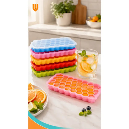 X2 Hielera Cubeta De Hielo Silicona Molde Para Hielo 37cav Hielera Cubetera Moldes Para Hielo Silicona Con Tapa Bandeja Cubitos Congelador Cocteles Whisky Bebidas Cocina Bar Hogar