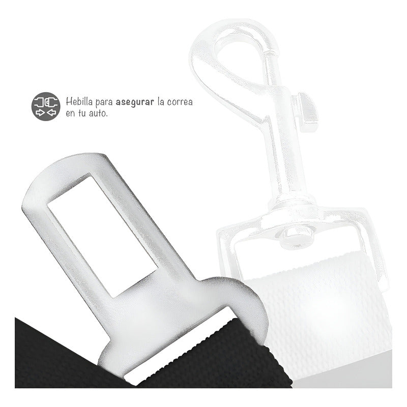 Cinturon Seguridad Color Negro Para Transportar En Auto Mascotas 70cm
