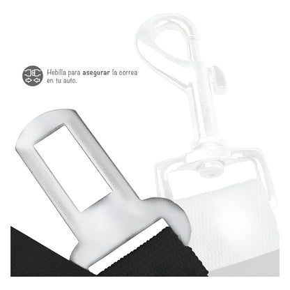 Cinturon Seguridad Color Negro Para Transportar En Auto Mascotas 70cm
