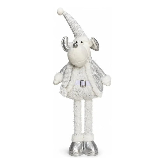 Muñeco Navideño Reno 70cm Retraible Decorativo Figura Blanco Muñeco Adorno Navideño Muñeco Papá Noel Viejito Pascuero Santa Claus Gorro Barba Blanca Figura Verdes Cascabel 70cm Retraible