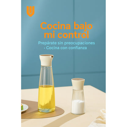 Set Frascos Vidrio Aceite Vinagre Sal Pimienta Cocina