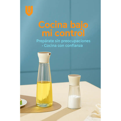 Set Frascos Vidrio Aceite Vinagre Sal Pimienta Cocina Especi Especiero