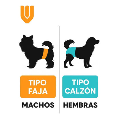 Pañales Perros Macho Gatos Desechables Incontinencia M Blanco 24 Unidades 24 Unidades M
