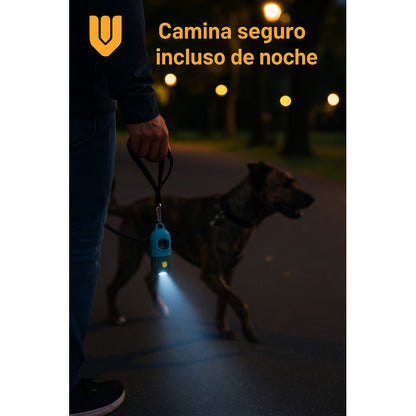 Dispensador Bolsas Basura Mascota Linterna Led Portatil Pase