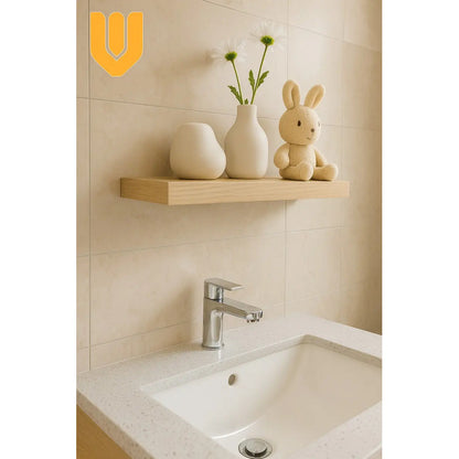 3 Repisa Flotante Dormitorio Baño Estantes Pared Mdf 40x15cm Beige
